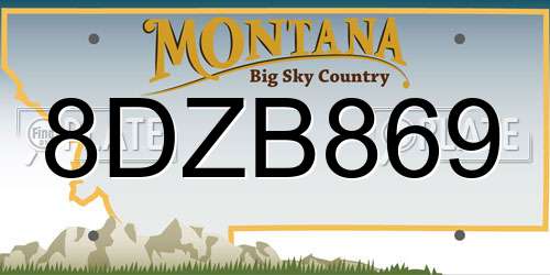 8DZB869 Montana License Plate