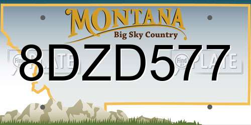 8DZD577 Montana License Plate
