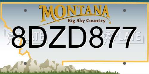 8DZD877 Montana License Plate