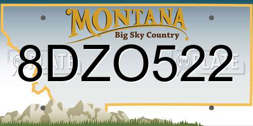 8DZO522 Montana License Plate