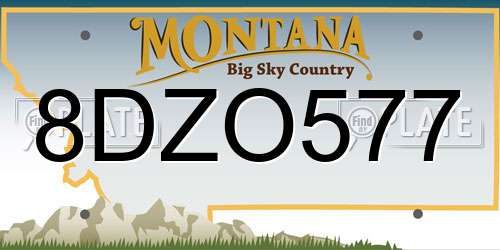 8DZO577 Montana License Plate