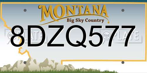 8DZQ577 Montana License Plate