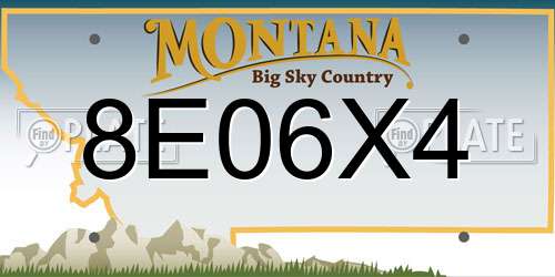 8E06X4 Montana License Plate