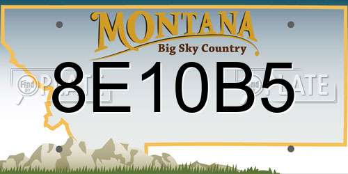 8E10B5 Montana License Plate