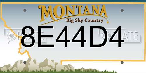 8E44D4 Montana License Plate