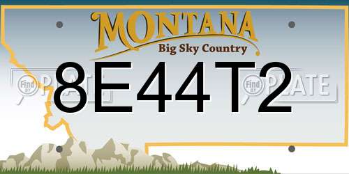 8E44T2 Montana License Plate