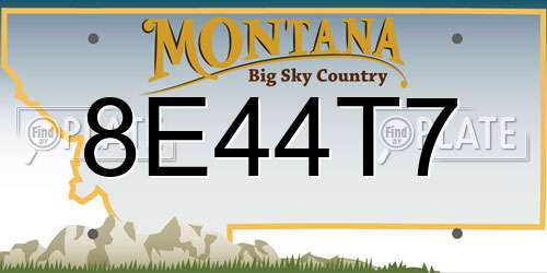 8E44T7 Montana License Plate