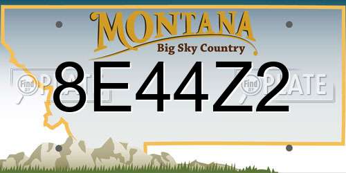 8E44Z2 Montana License Plate