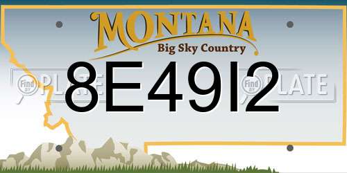 8E49I2 Montana License Plate