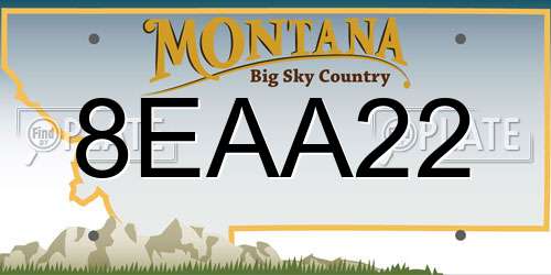 8EAA22 Montana License Plate