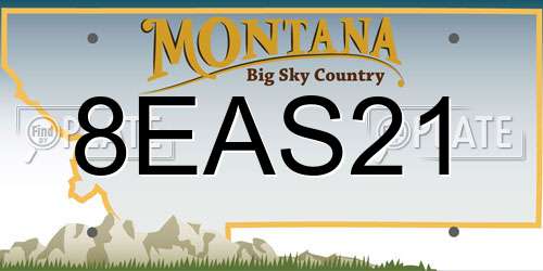 8EAS21 Montana License Plate