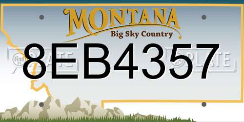 8EB4357 Montana License Plate