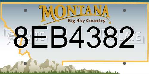 8EB4382 Montana License Plate