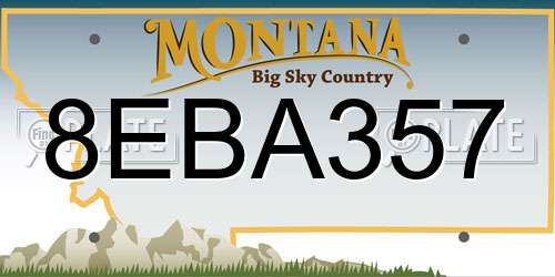 8EBA357 Montana License Plate
