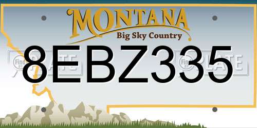 8EBZ335 Montana License Plate