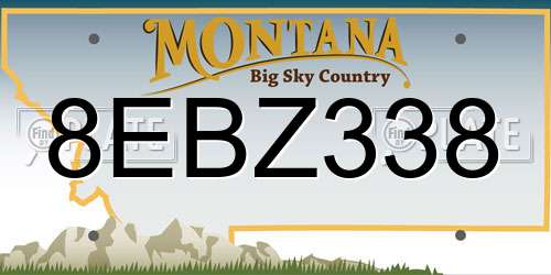 8EBZ338 Montana License Plate