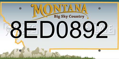 8ED0892 Montana License Plate