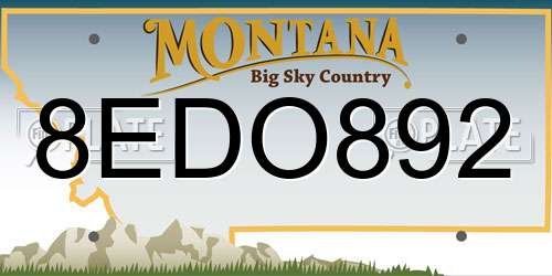 8EDO892 Montana License Plate