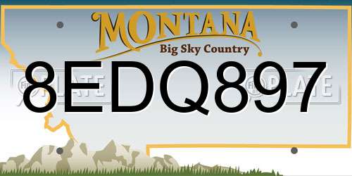 8EDQ897 Montana License Plate
