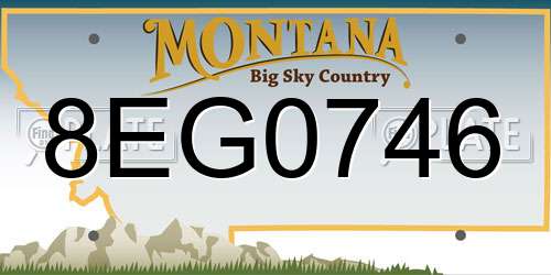 8EG0746 Montana License Plate