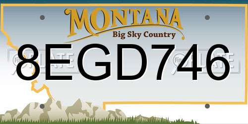 8EGD746 Montana License Plate