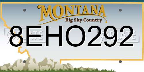 8EHO292 Montana License Plate