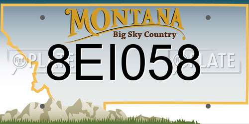8EI058 Montana License Plate