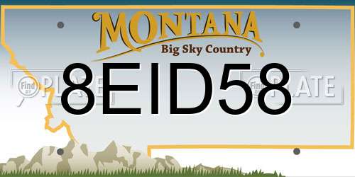 8EID58 Montana License Plate