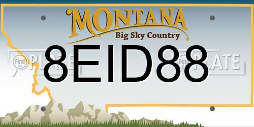 8EID88 Montana License Plate