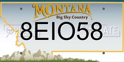 8EIO58 Montana License Plate