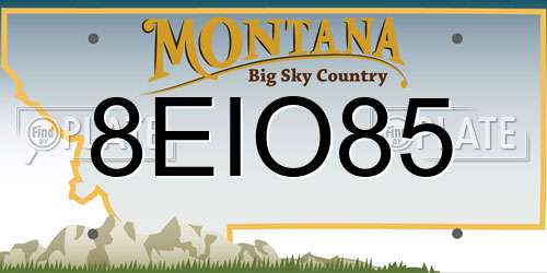 8EIO85 Montana License Plate