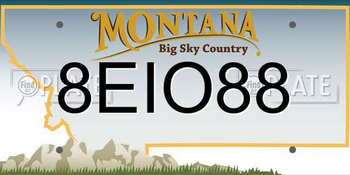 8EIO88 Montana License Plate