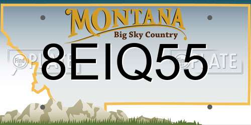 8EIQ55 Montana License Plate
