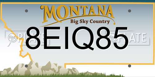 8EIQ85 Montana License Plate