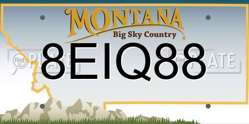 8EIQ88 Montana License Plate