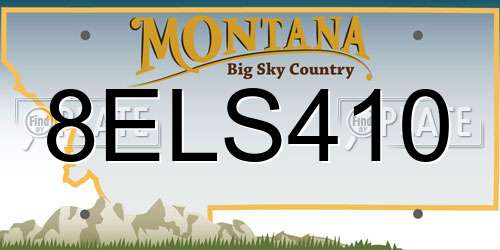 8ELS410 Montana License Plate
