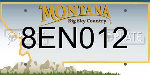 8EN012 Montana License Plate
