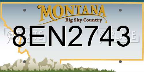 8EN2743 Montana License Plate