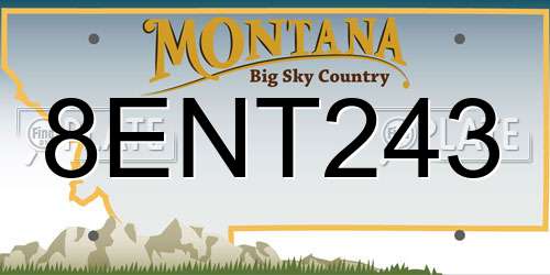 8ENT243 Montana License Plate
