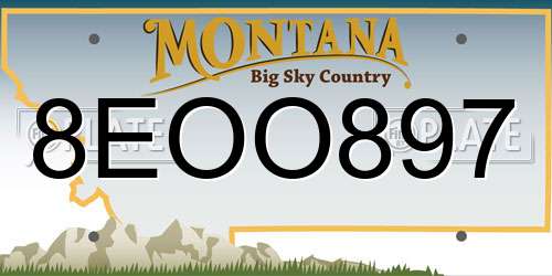 8EOO897 Montana License Plate