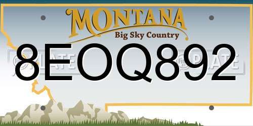 8EOQ892 Montana License Plate