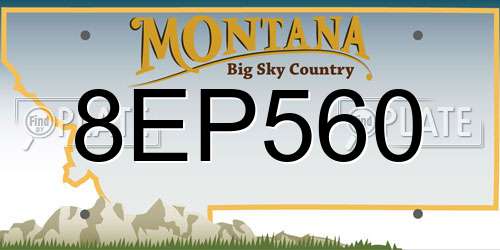 8EP560 Montana License Plate
