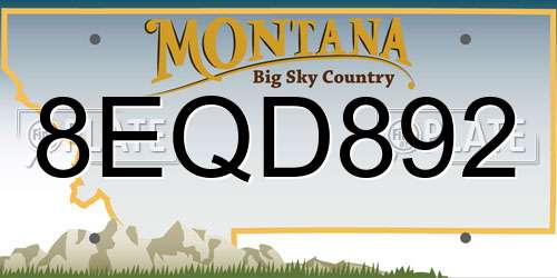 8EQD892 Montana License Plate