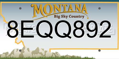 8EQQ892 Montana License Plate