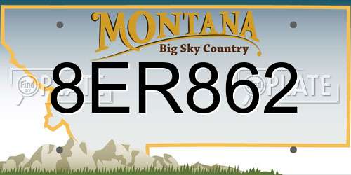 8ER862 Montana License Plate
