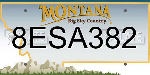 8ESA382 Montana License Plate