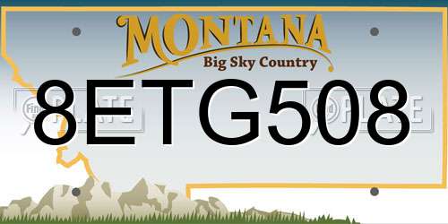 8ETG508 Montana License Plate