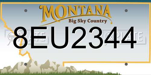 8EU2344 Montana License Plate