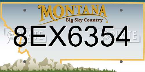 8EX6354 Montana License Plate