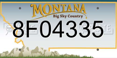 8F04335 Montana License Plate